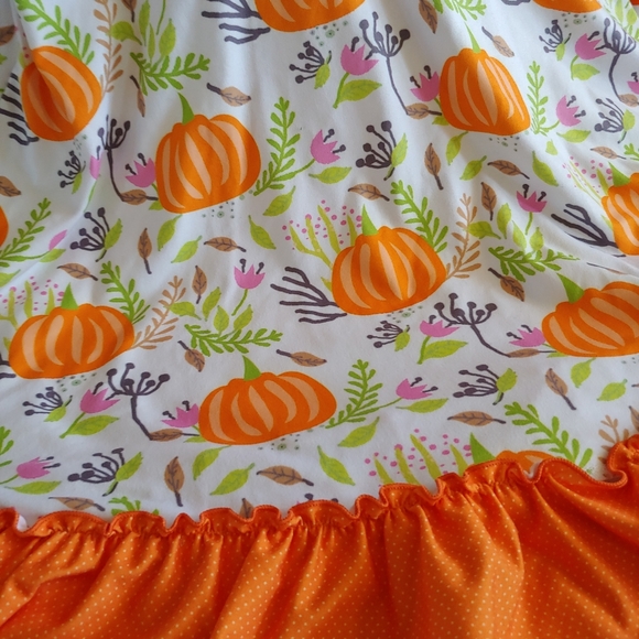 Boutique Fall Holiday Pumpkin Patch Dress Girls Size 7 (3XL) - Picture 5 of 9